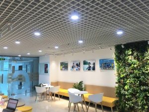 Trần nhôm caro cell 100x100 màu trắng