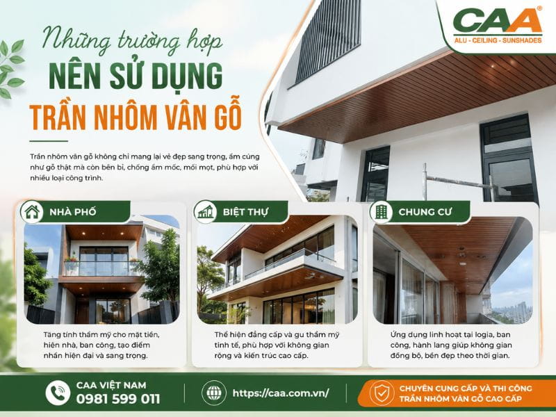 Có nên dùng trần nhôm vân gỗ cho nhà ở