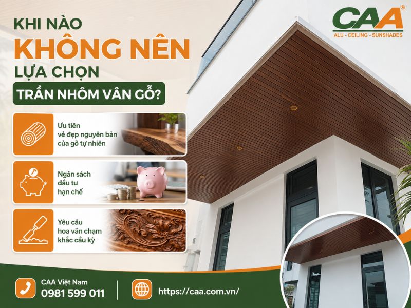 Có nên dùng trần nhôm vân gỗ cho nhà ở