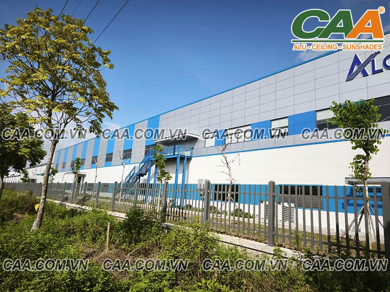 Dự án thi công tấm Alu Alcorest và lam nhôm hộp tại Khu công nghiệp Bá Thiện, Vĩnh Phúc