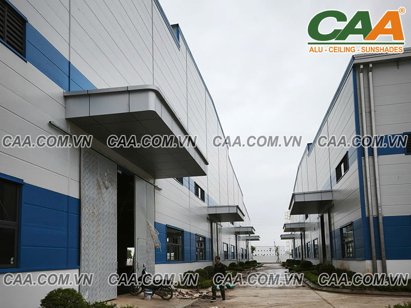 Dự án thi công tấm Alu Alcorest và lam nhôm hộp tại Khu công nghiệp Bá Thiện, Vĩnh Phúc