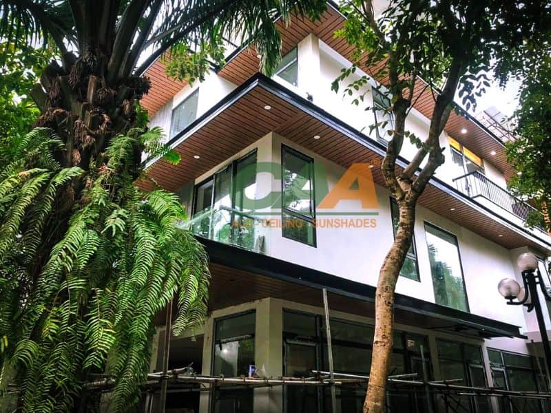 Trần nhôm giả gỗ ngoài ban công 