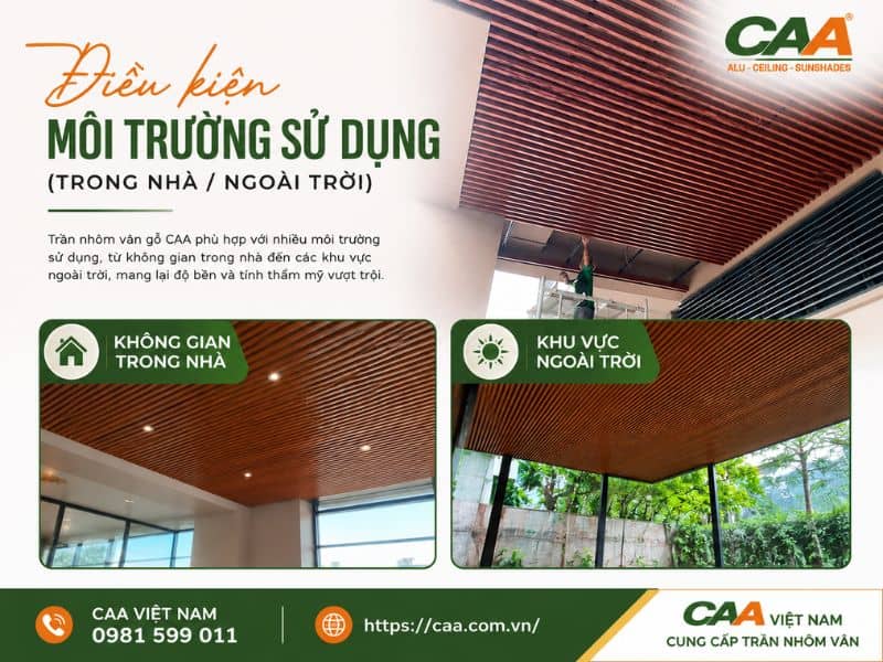 Trần nhôm vân gỗ có bền không